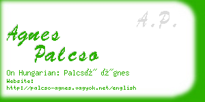 agnes palcso business card
