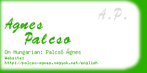 agnes palcso business card